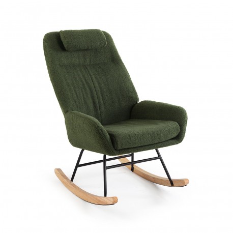 ROCKING CHAIR AVEC COUSSIN VERT