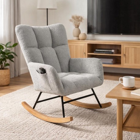 ROCKING CHAIR AVEC ACCOUDOIRS GRIS