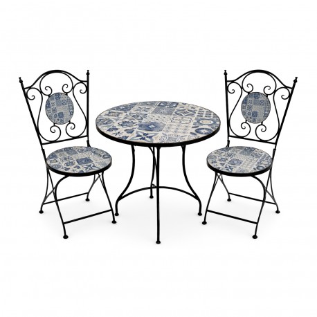 SET TABLE ET 2 CHAISES AZURITA