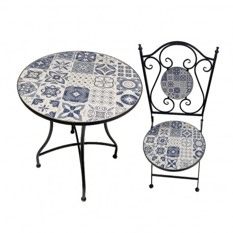 SET TABLE ET 2 CHAISES AZURITA