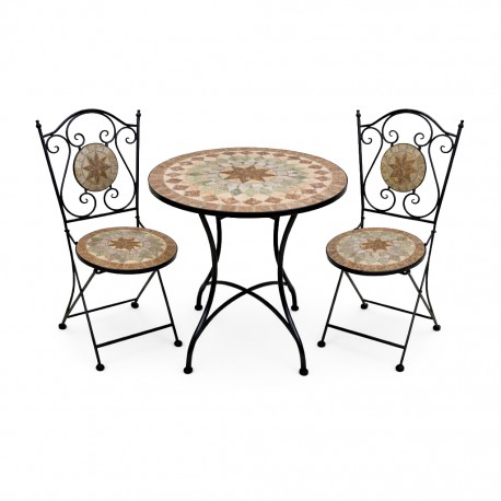ENSEMBLE TABLE ET 2 CHAISES COYA