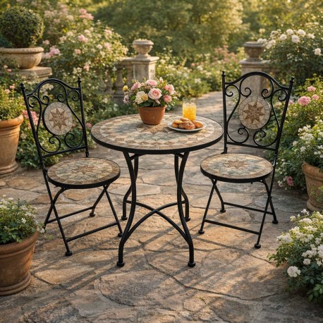 ENSEMBLE TABLE ET 2 CHAISES COYA