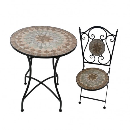 ENSEMBLE TABLE ET 2 CHAISES COYA