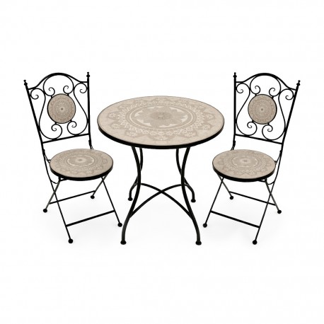 ENSEMBLE TABLE ET 2 CHAISES COYA