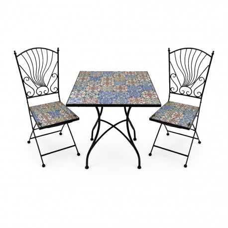 ENSEMBLE TABLE ET 2 CHAISES COYA