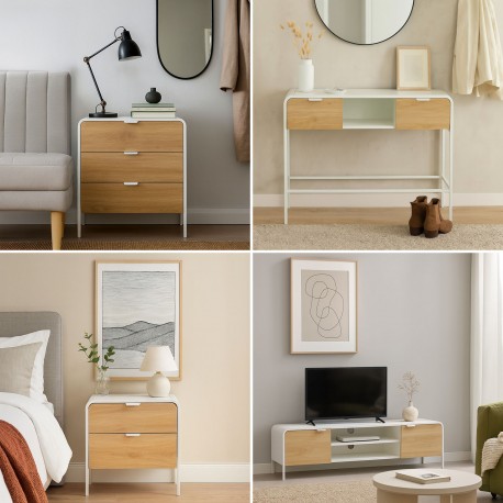 CONSOLE 2 TIROIRS BLANCHE