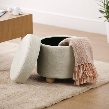 TABOURET POLY RANGEMENT BLANC