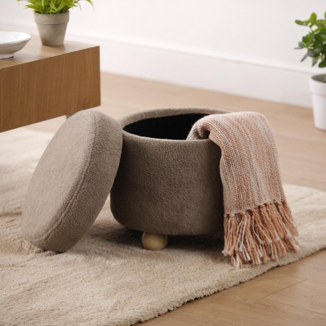 TABOURET POLY RANGEMENT BEIGE