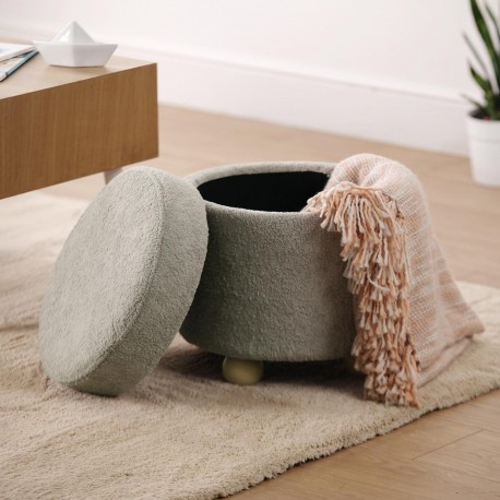 TABOURET POLY RANGEMENT GRIS