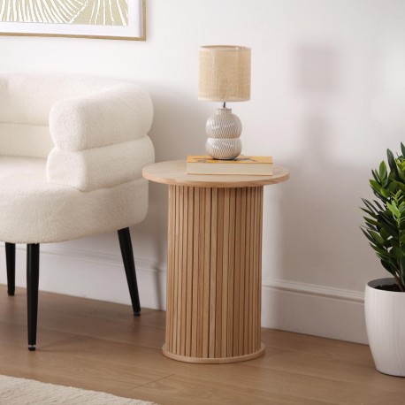 TABLE BASSE RONDE EN PIN