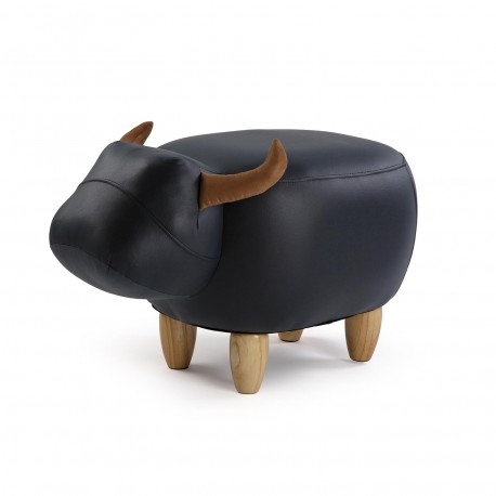 POUF TAUREAU NOIR