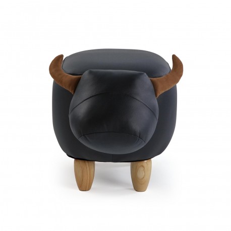 POUF TAUREAU NOIR