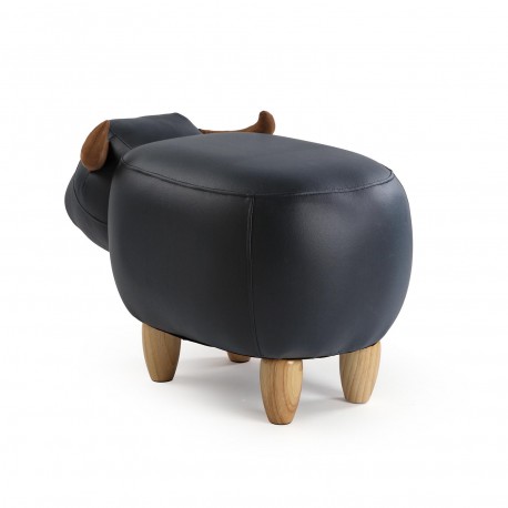 POUF TAUREAU NOIR