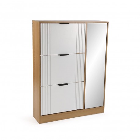 MEUBLE À CHAUSSURES 3 PORTES MIROIR