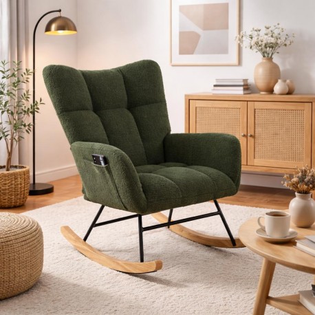 ROCKING CHAIR AVEC ACCOUDOIRS VERT
