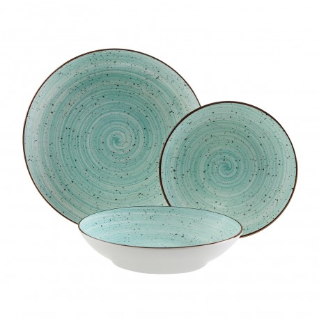 VAISELLE 18 PIÈCES LUA AQUA