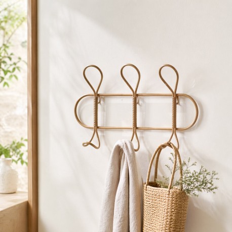 PORTE-MANTEAUX MURAL BAMBOU