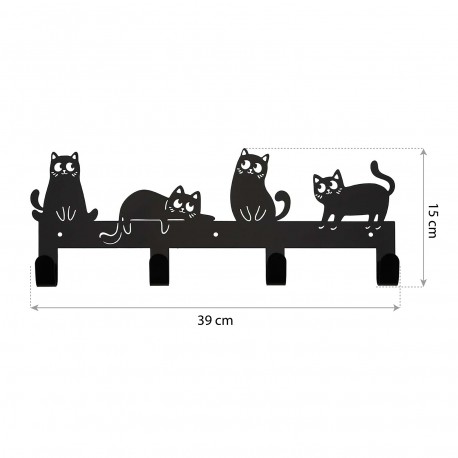 PORTE-MANTEAU CHATS KIBU NOIR