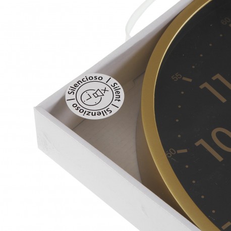 HORLOGE CUISINE 30 CM GOLDEN NOIR