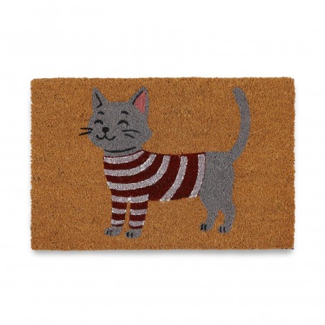 PAILLASSON CHAT PULL RAYÉ