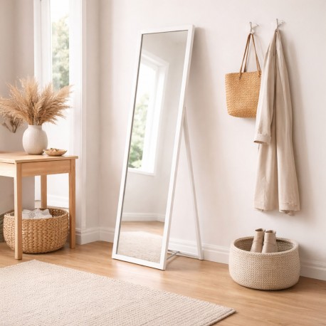 MIROIR SUR PIED BLANC