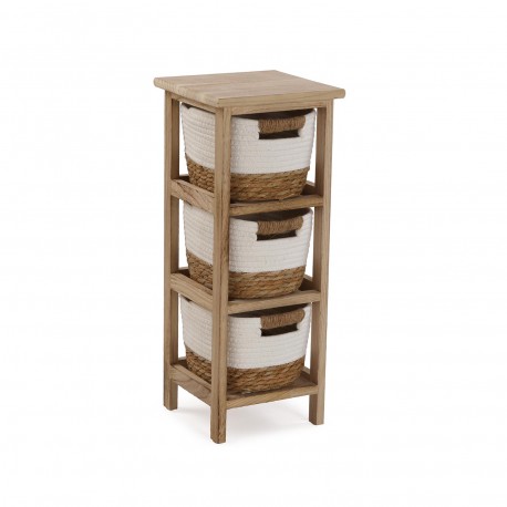 COMMODE SALLE DE BAIN 3 PANIERS BLANC