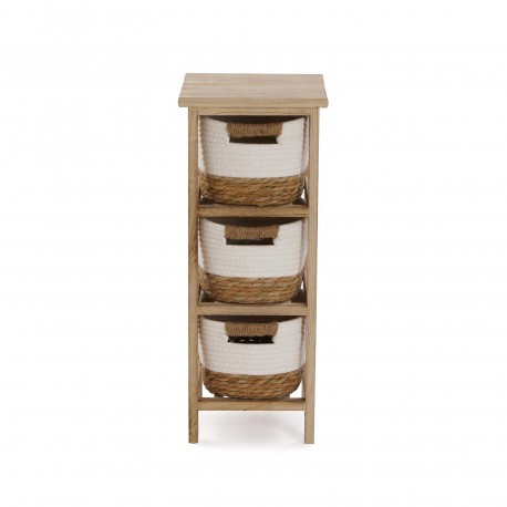 COMMODE SALLE DE BAIN 3 PANIERS BLANC