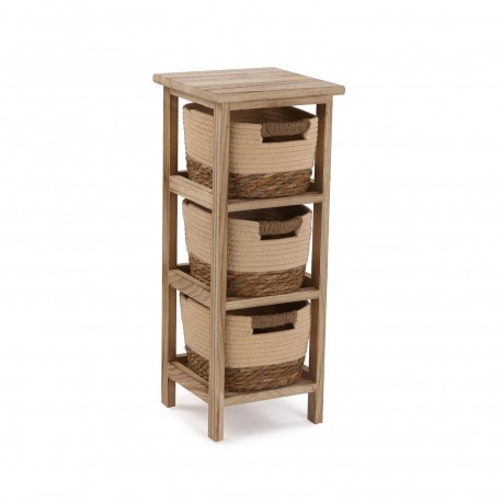 COMMODE SALLE DE BAIN 3 PANIERS BEIGE
