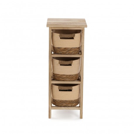 COMMODE SALLE DE BAIN 3 PANIERS BEIGE
