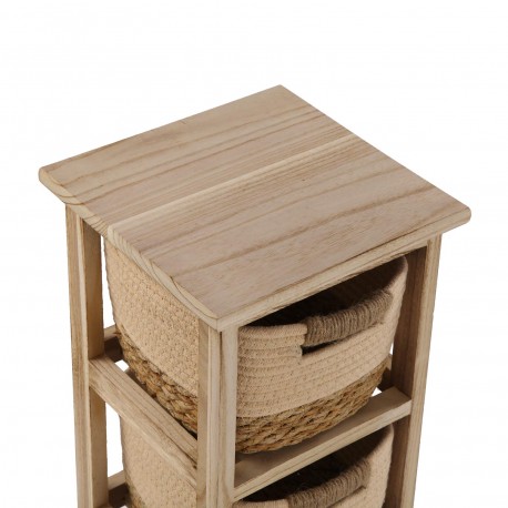 COMMODE SALLE DE BAIN 3 PANIERS BEIGE