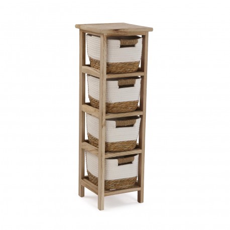 COMMODE SALLE DE BAIN 4 PANIERS BLANC