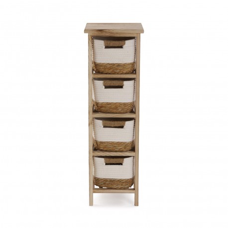 COMMODE SALLE DE BAIN 4 PANIERS BLANC