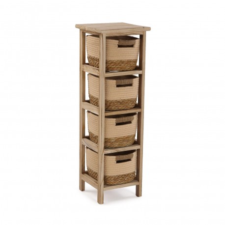 COMMODE SALLE DE BAIN 4 PANIERS BEIGE