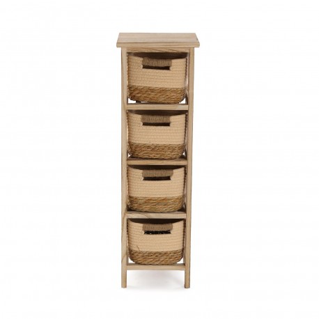 COMMODE SALLE DE BAIN 4 PANIERS BEIGE