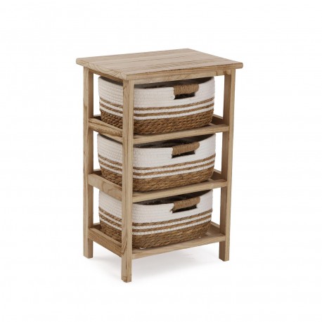 COMMODE SALLE DE BAIN 3 PANIERS BLANC