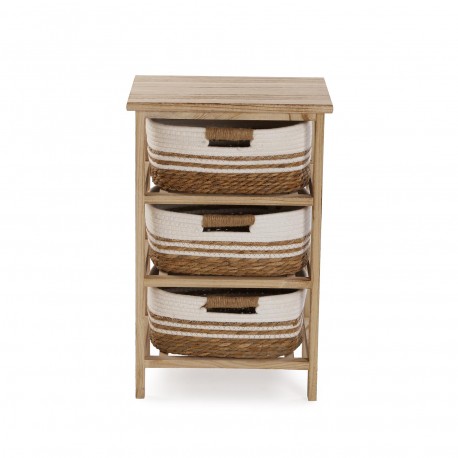 COMMODE SALLE DE BAIN 3 PANIERS BLANC