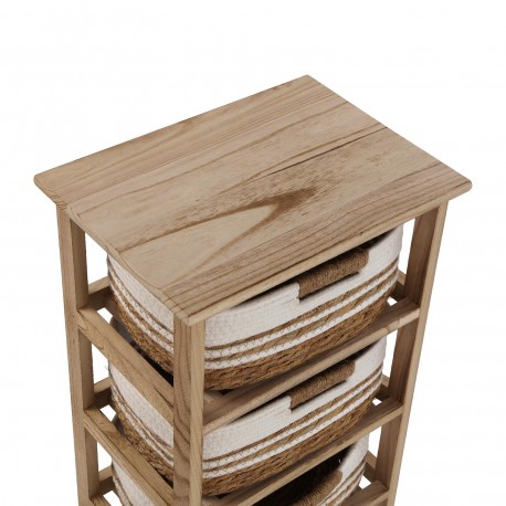 COMMODE SALLE DE BAIN 3 PANIERS BLANC