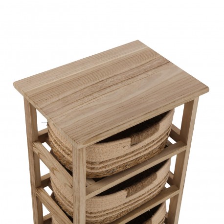 COMMODE SALLE DE BAIN 3 PANIERS BEIGE