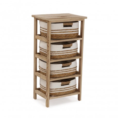 COMMODE SALLE DE BAIN 4 PANIERS BLANC