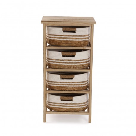 COMMODE SALLE DE BAIN 4 PANIERS BLANC