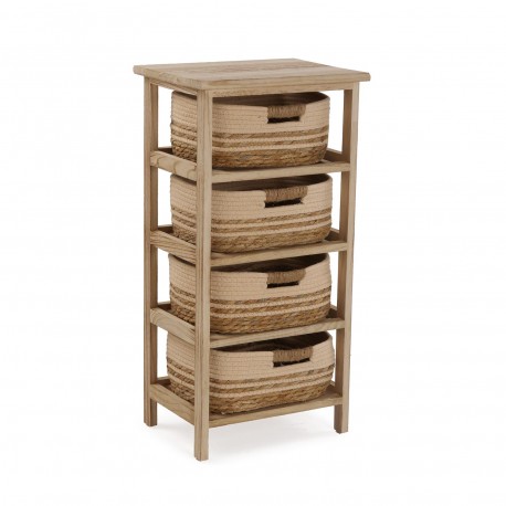 COMMODE SALLE DE BAIN 4 PANIERS BEIGE