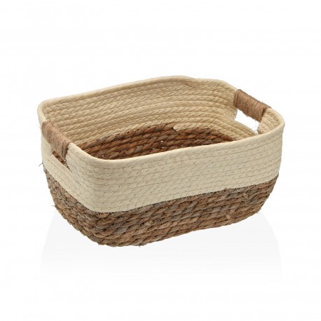 PANIER FIBRE VÉGÉTALE ANSES BEIGE 31X23