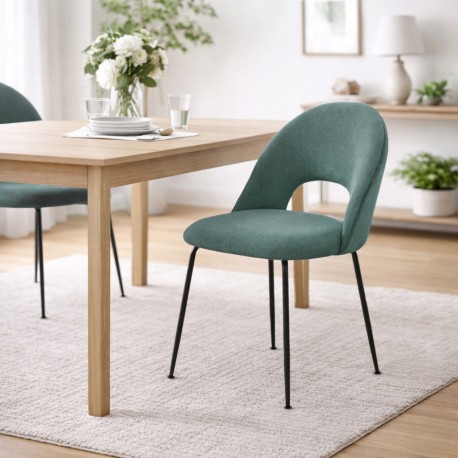 CHAISE RIGLOS BLEU-VERT