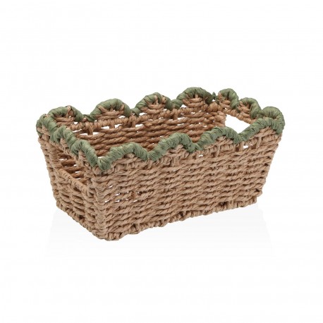 PANIER TRESSÉ BORD VERT