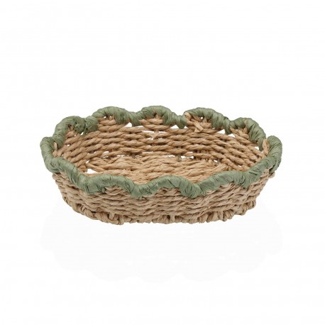 PANIER TRESSÉ BORD VERT