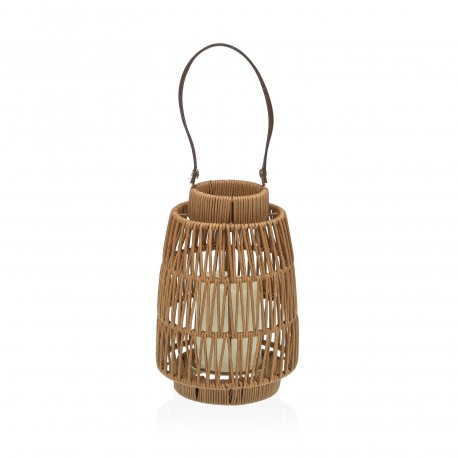 LANTERNE LED AVEC BOUGIE 21 CM LUMIA MARRON