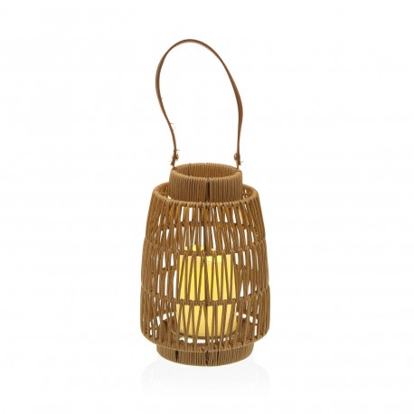 LANTERNE LED AVEC BOUGIE 21 CM LUMIA MARRON