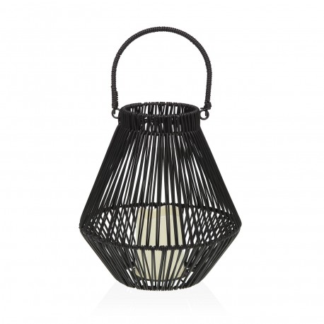 LANTERNE LED AVEC BOUGIE 26 CM NORELA NOIR