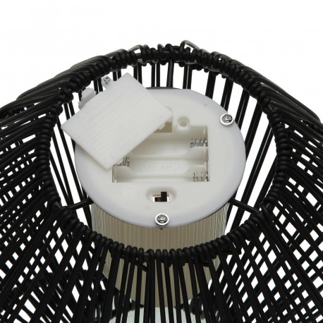 LANTERNE LED AVEC BOUGIE 26 CM NORELA NOIR