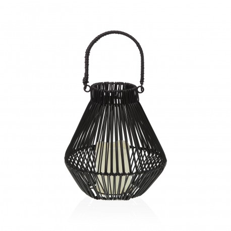 LANTERNE LED AVEC BOUGIE 23 CM NORELA NOIR